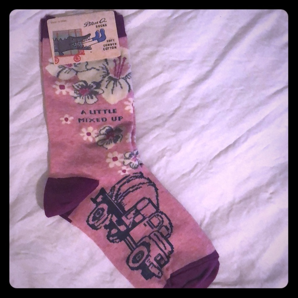 Women’s Blue Q Socks US size 5-10 Flower Print